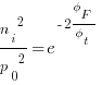 {{{n_i}^2}/{p_0}^2}=e^{-2{phi_F}/{phi_t}}