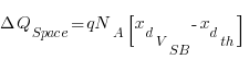 Delta Q_Space = qN_A [ x_d_V_SB - x_d_th ] 