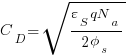 {C_D}={sqrt{{varepsilon_S qN_a}/{2 phi_s}}}