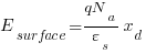 E_surface = {qN_a / varepsilon_s} x_d E_surface = {qN_a / varepsilon_s} x_d
