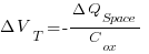 Delta V_T = - {  { Delta }{Q_Space}}/{C_ox}  