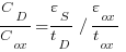 {C_D/C_ox}={varepsilon_S}/{t_D} {/} {varepsilon_ox}/{t_ox} {C_D/C_ox}={varepsilon_S}/{t_D} {/} {varepsilon_ox}/{t_ox}