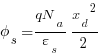 {phi_s} = {{qN_a}/{varepsilon_s}} {{x_d}^2}/2 {phi_s} = {{qN_a}/{varepsilon_s}} {{x_d}^2}/2