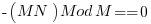   - (MN) Mod M ==0