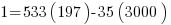 1 = 533(197) - 35(3000) 
