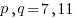 p,q = 7,11  