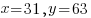 x=31, y=63