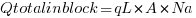 Qtotalinblock = qL*A*Na