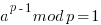 a^{p-1} mod p = 1