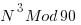 N^3 Mod 90 