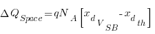 Delta Q_Space = qN_A [ x_d_V_SB - x_d_th ] 