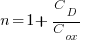 {n}= 1 + {C_D/C_ox}  {n}= 1 + {C_D/C_ox}