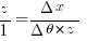 {z/1}={{Delta}x}/{{Delta}{theta}*z} 
